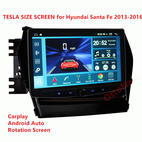 Ottonavi Rotation Tesla Size Screen for Hyundai Santa Fe 2013-2016