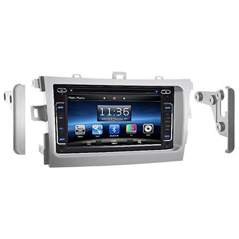 OTTONAVI Toyota 2009-2013 Corolla Silver OEM Replacement In Dash Double Din 6.2" LCD Touch Screen GPS Navigation Radio