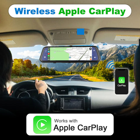 Car Dash Cam Wireless For IOS CarPlay & Wireless For Android Auto